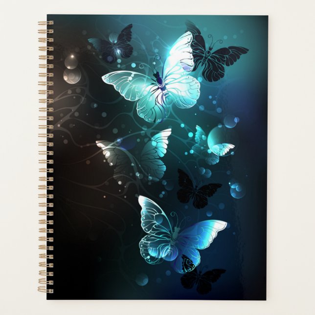 Mint Night Butterflies Planner (Front)