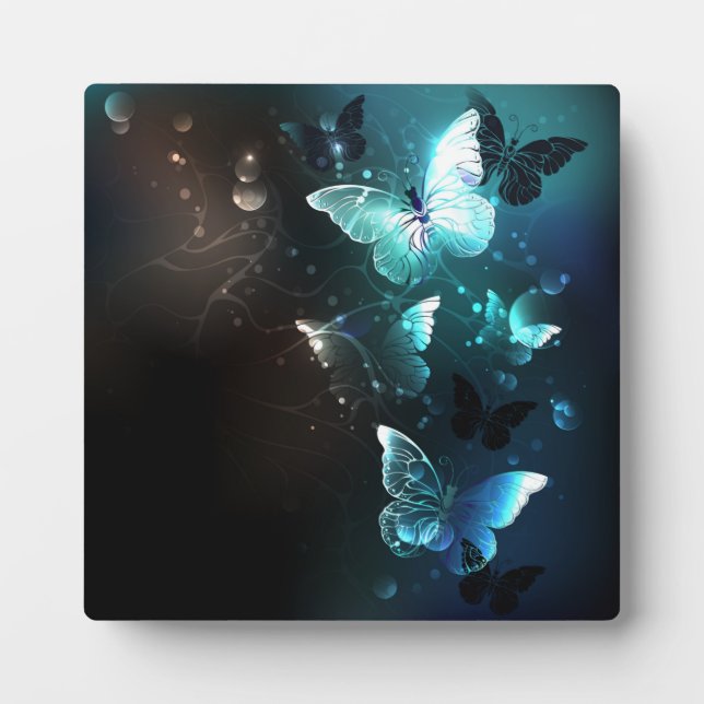 Mint Night Butterflies Plaque (Front)