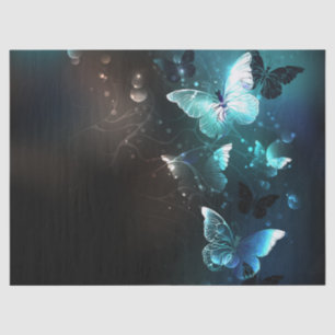 Mint Night Butterflies Tissue Paper