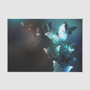 Mint Night Butterflies Tissue Paper
