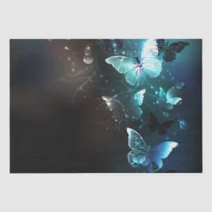 Mint Night Butterflies Tissue Paper