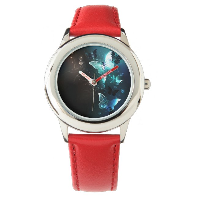 Mint Night Butterflies Watch (Front)
