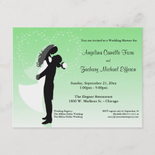 Mint Ombre Silhouette Formal Shower Invitation