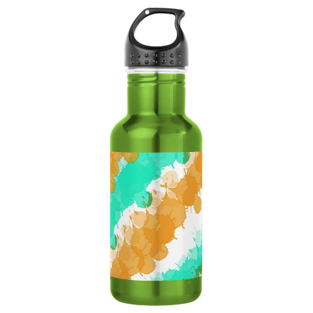 Mint & Orange Bright Splatter 532 Ml Water Bottle (Front)