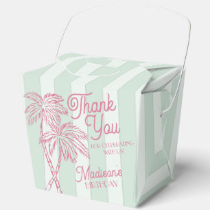 Mint Palm Spring Pastel Beach Birthday Party Favour Box