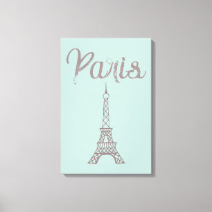 Mint Paris Eiffel Tower Canvas Wall Art