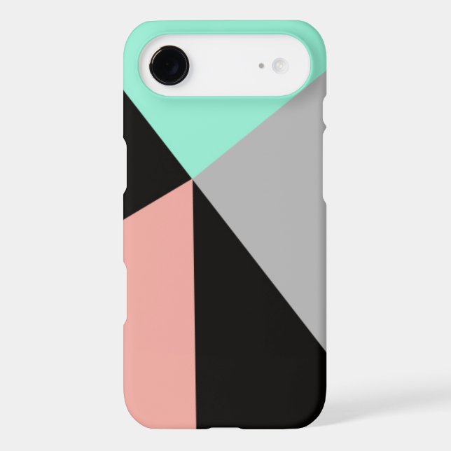 Mint & Peach Geometric iPhone 4/4S Case (Back)
