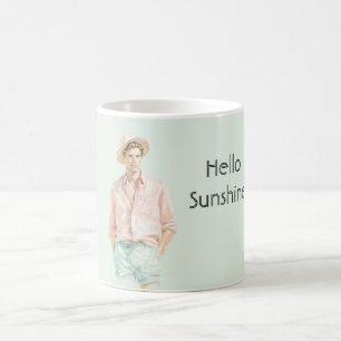 Mint Peach Hello Sunshine Man Coffee Mug