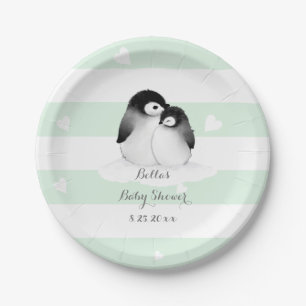 Mint Penguin Paper Plates