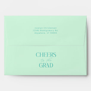 Mint Personalised Cheers to the Grad Graduation Envelope