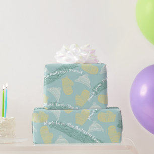 Mint Personalised Knit Aztec Hats Mittens Scarves Wrapping Paper