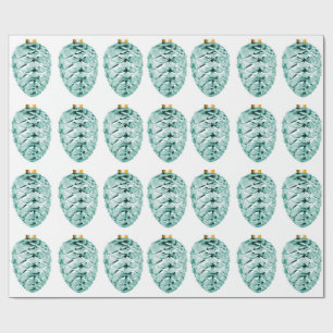 Mint Pinecones Wrapping Paper