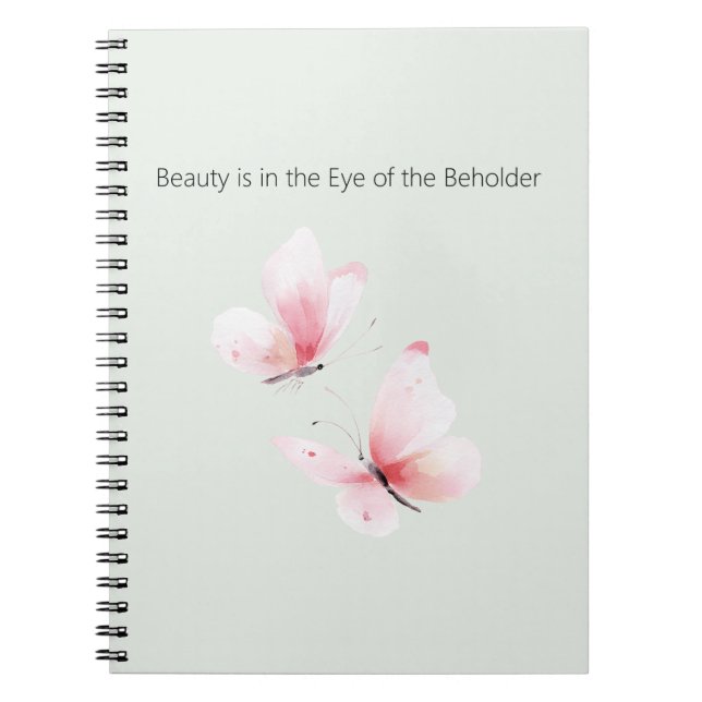 Mint Pink Butterflies Beauty Is In Notebook (Front)