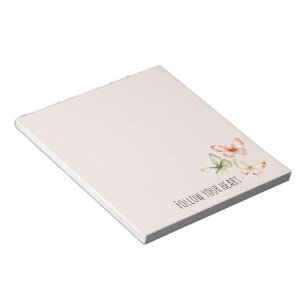 Mint Pink Cream Butterflies Notepad