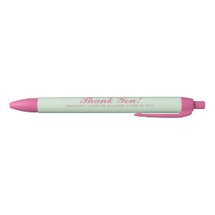 Mint Pink Graduation Party Custom Favour Black Ink Pen