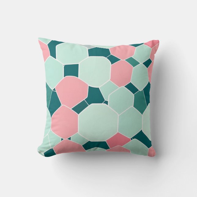 Mint Pink Mosaic Cushion (Front)