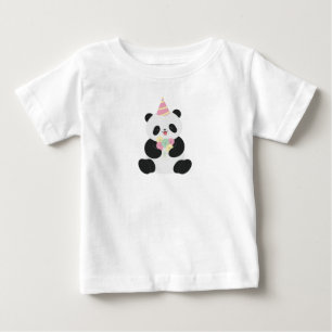 Mint & Pink sweet Panda design Baby T-Shirt