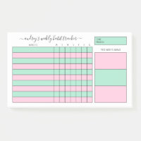 Mint & Pink Weekly Habit Tracker