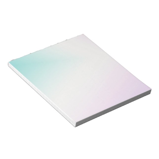 Mint Pink White Ombre Tie Dye Notepad (Angled)