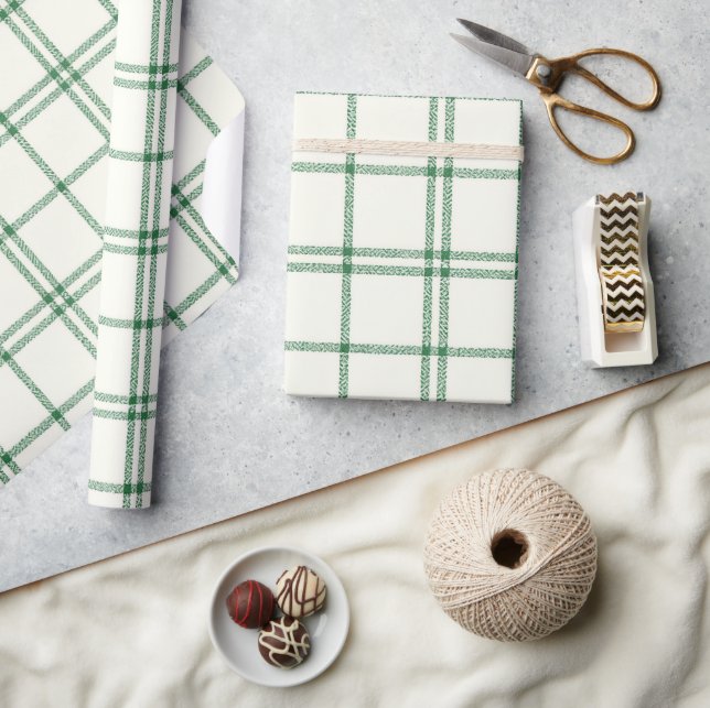 Mint Plaid Wrapping Paper (Crafts)