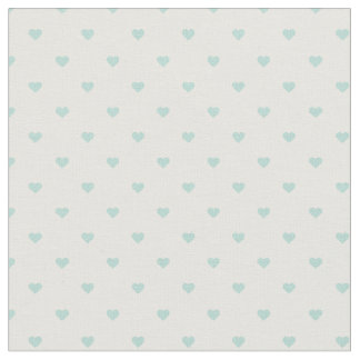 Mint Polka Dot Hearts Fabric