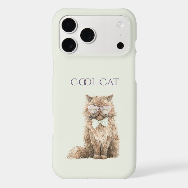 Mint Purple Brown Cool Cat Glasses   (Back)