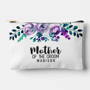 Mint & Purple Floral Wreath Mother of the Groom Accessory Pouch