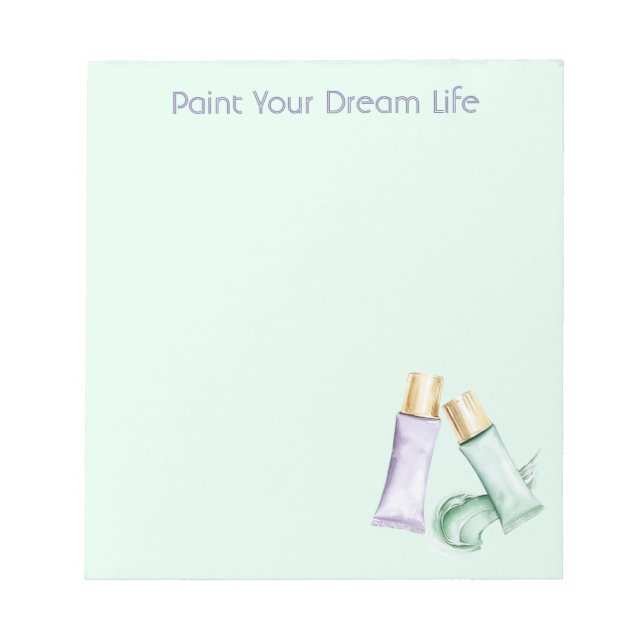 Mint Purple Paint Dream Life Notepad (Front)