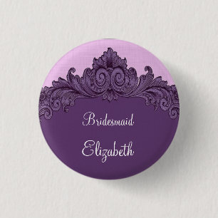Mint Purple Vintage Bridesmaid Button