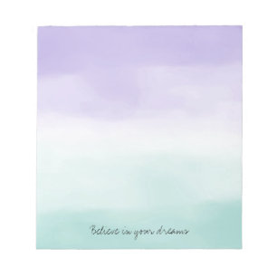 Mint Purple Watercolor Tie Dye Notepad