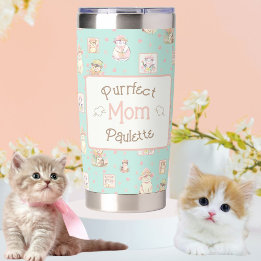 Mint Purrfect Mum Cat Boho Spring Hats Insulated Tumbler