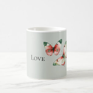 Mint Red Strawberry Butterflies Coffee Mug