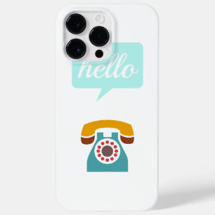 Mint Red Tan Retro Telephone Hello Case-Mate iPhone 14 Pro Max Case
