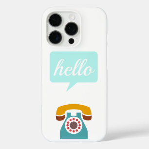 Mint Red Tan Retro Telephone Hello iPhone 16 Pro Case