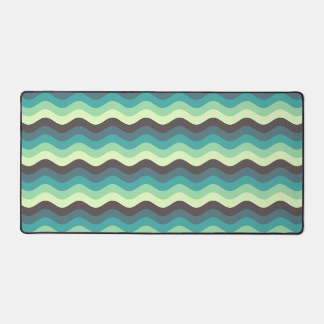 Mint Ripple Waves Desk mat (Front)