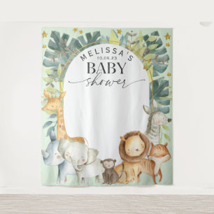 Mint Safari themed gender neutral modern backdrop Tapestry