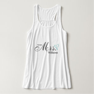 Mint Scribbled Heart "Future Mrs" Singlet