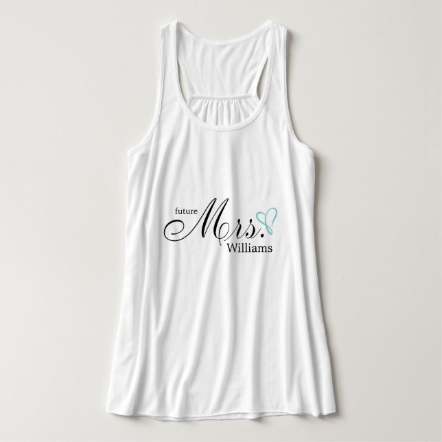 Mint Scribbled Heart "Future Mrs" Singlet (Design Front)