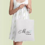 Mint Scribbled Heart Future Mrs Tote Bag<br><div class="desc">Custom bridal party design.</div>