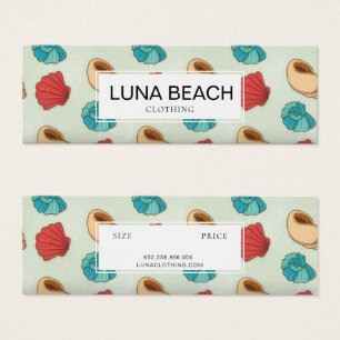 Mint Seashell Pattern Clothing Label Hang Tag