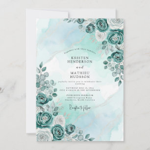 Mint Serene Winter Wedding Invitation