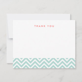 Mint Simple Chevron Thank You Note Cards