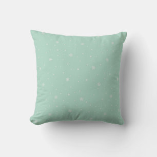 Mint Snowflake Pattern Cushion