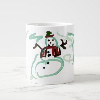 Mint snowman large coffee mug