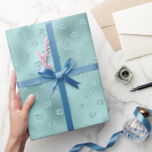 Mint Sparkle Lips XOXO Birthday Wrapping Paper