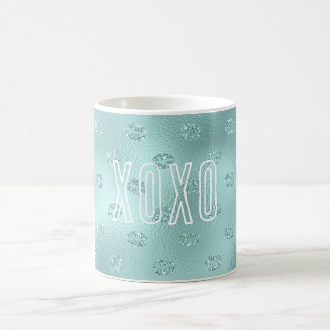 Mint Sparkle Lips XOXO Coffee Mug (Center)