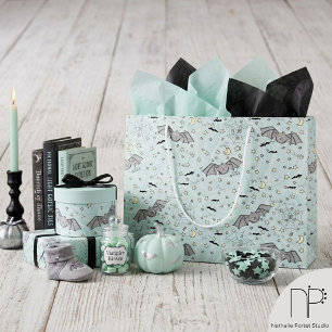 Mint Spooky Cute Bats Gift Bag