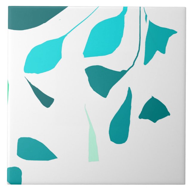 Mint sprig Ceramic Tile (Front)