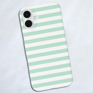 Mint stripe iPhone 16 plus case