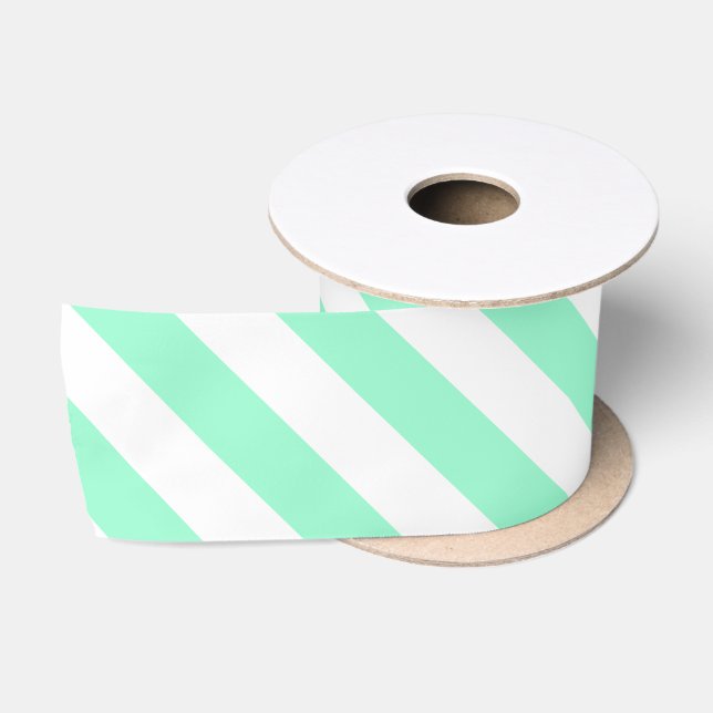 Mint Stripes Satin Ribbon (Spool)